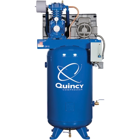 Quincy Compressor 5 HP Two Stage-QP PRO (Prsr Lubricated)-w/Mag Starter, 351CS80VCA23 551CS80VCB